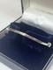 Modernist 375 9ct White Gold Wave Shaped Bangle Hinged Bracelet Rhodium Plated