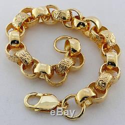 NEW 9ct Gold Heavy Ornate Belcher Bracelet 10mm 31.8G 8.5 RRP £1280 (C169)