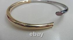 NEW 9kt 9ct half yellow and half white gold open bangle