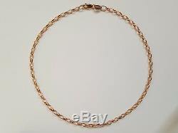 NEW Authentic Genuine Solid 9ct 9k Rose Pink Gold Oval Belcher Ladies Bracelet