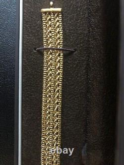 NEW Ernest Jones 9ct Yellow Gold 7.5 inch x 12mm. Wave Texture Bracelet 11.5 g