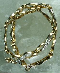 NEW Genuine Solid 9CT Yellow Gold Infinity Link Natural Mined Diamond Bracelet
