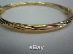 New 9ct 9k yellow gold bangle hinged twisted rope made in italy 4.4gr