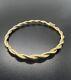 New 9ct Gold Ladies 4.4mm Wide Hinged Bracelet / Bangle 7.5 Inch Hallmarked