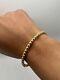 New 9ct Gold Ladies Bracelet / Bangle 4mm Wide With Beaded Design 6.5 7.5