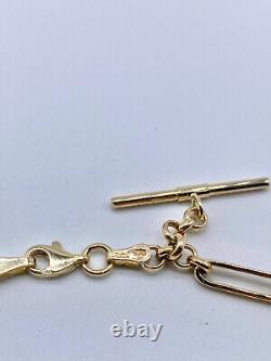 New 9ct Gold Ladies Figaro / Belcher T Bar 4mm Bracelet 7.5 inch Hallmarked