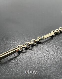 New 9ct Gold Ladies Figaro / Belcher T Bar 4mm Bracelet 7.5 inch Hallmarked