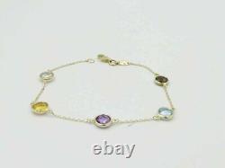 New 9ct Gold Multi Gem Stone Bracelet