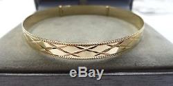 New 9ct Solid Gold Ladies Patterned Expanding Bangle 6.1 grams