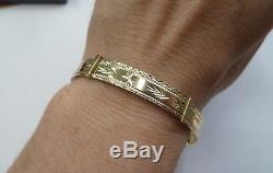 New 9ct Solid Gold Ladies Patterned Expanding Bangle 7.8 grams