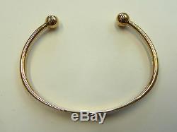 New 9ct Solid Yellow Gold Childs/Baby Torque ID Bangle Christening Gift