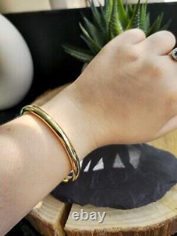 New 9ct Yellow Gold Chunky Round Thick Bangle Stacking BRACELET Lovely 5mm