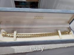 New 9ct Yellow Gold Ernest Jones Ladies Bracelet 7.6' Long With Box