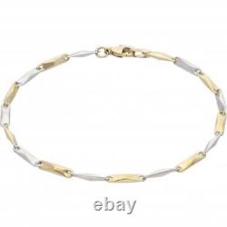 New 9ct Yellow & White Gold Fancy Link Bracelet 190mm(7.5) 9ct gold For Her