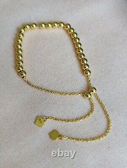 New Solid 9ct Yellow Gold Bracelet Ball Beaded Expandable Balls 4mm 4.9g