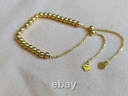 New Solid 9ct Yellow Gold Bracelet Ball Beaded Expandable Balls 4mm 4.9g