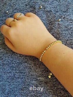 New Solid 9ct Yellow Gold Bracelet Ball Beaded Expandable Balls 4mm 4.9g