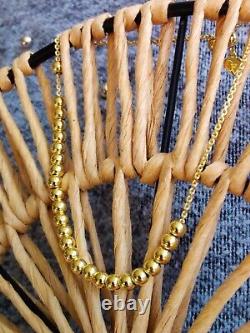 New Solid 9ct Yellow Gold Bracelet Ball Beaded Expandable Balls 4mm 4.9g