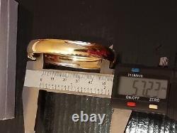Nice Plain Gold Bangle 9ct Hinged Safety Catch Yellow Hallmarked 9mm Wide 7.4gms