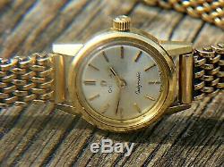 OMEGA LADYMATIC 18K WITH 9CT GOLD HEAVY BRACELET STRAP 41grams