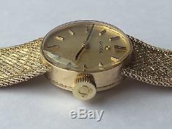 Omega 9ct Gold Bracelet Watch Ladies. Long Bracelet