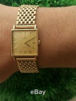 Omega Deville 9ct gold men's watch with 9ct gold bracelet over 48g in weight
