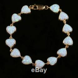 Opal Heart Bracelet 9ct Yellow Gold