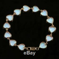 Opal Heart Bracelet 9ct Yellow Gold