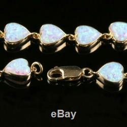 Opal Heart Bracelet 9ct Yellow Gold