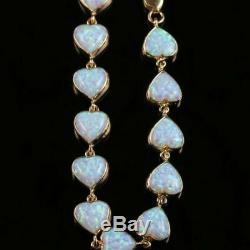 Opal Heart Bracelet 9ct Yellow Gold