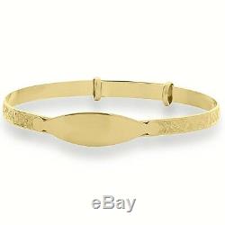 PERSONALISED 9ct Gold Newborn Baby Bracelet Christening Birthday Gift Bangle