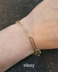 Paperclip 9ct Gold Barcelet Paperclip Link Bracelet 9ct Gold Bracelet