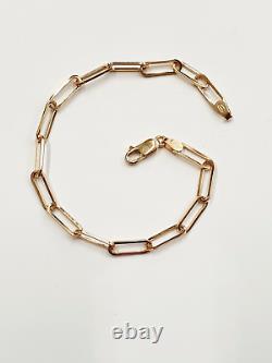 Paperclip 9ct Gold Barcelet Paperclip Link Bracelet 9ct Gold Bracelet