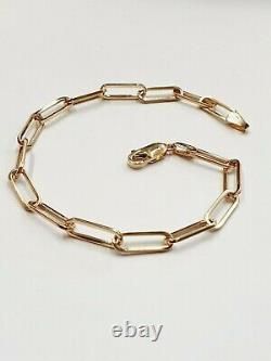 Paperclip 9ct Gold Barcelet Paperclip Link Bracelet 9ct Gold Bracelet