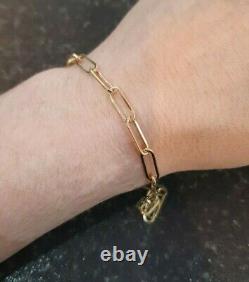 Paperclip 9ct Gold Barcelet Paperclip Link Bracelet 9ct Gold Bracelet