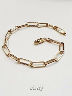 Paperclip Bracelet 9ct Gold Bracelet Paperclip Link Fully Hallmarked Bracelet