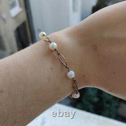Pearl and 9ct gold modern bracelet