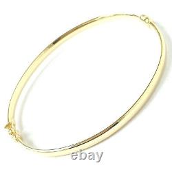 Plain Gold Bangle 9ct Ladies Hinged Safety Catch Yellow UK Hallmarked 6.5 inch