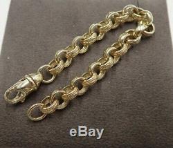 Plain & Patterned Belcher Bracelet 9ct Solid Gold Childs 16.8 grams