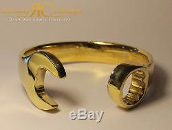 Plain Solid Spanner Bangle Bracelet cast in 9ct Yellow Gold 78 Grams Hallmarked