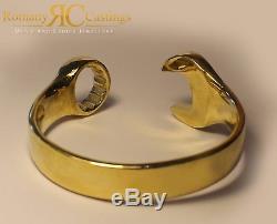 Plain Solid Spanner Bangle Bracelet cast in 9ct Yellow Gold 78 Grams Hallmarked