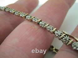 Pre Loved 9ct Yellow Gold Diamond Link Tennis Bracelet 9k / 375
