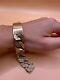 Pre Owned 9ct Yellow Gold Solid Hammered Style Gents Id Bracelet Sc5