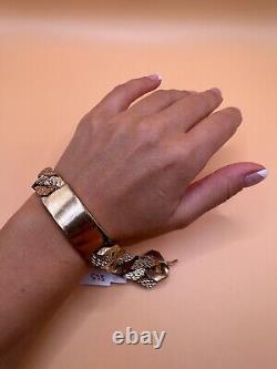 Pre Owned 9ct Yellow Gold Solid Hammered Style Gents Id Bracelet SC5