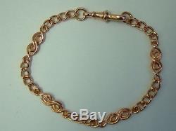 Pretty 9ct Modern Rose Gold Solid Fancy Linked Ladies Bracelet 8 Inches