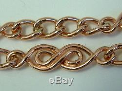 Pretty 9ct Modern Rose Gold Solid Fancy Linked Ladies Bracelet 8 Inches