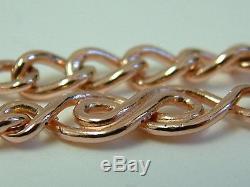 Pretty 9ct Modern Rose Gold Solid Fancy Linked Ladies Bracelet 8 Inches