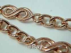 Pretty 9ct Modern Rose Gold Solid Fancy Linked Ladies Bracelet 8 Inches