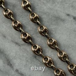 Puffed Anchor Mariners Chain Bracelet 9ct 9k Yellow Gold 9 Inches