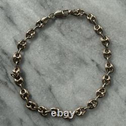 Puffed Anchor Mariners Chain Bracelet 9ct 9k Yellow Gold 9 Inches